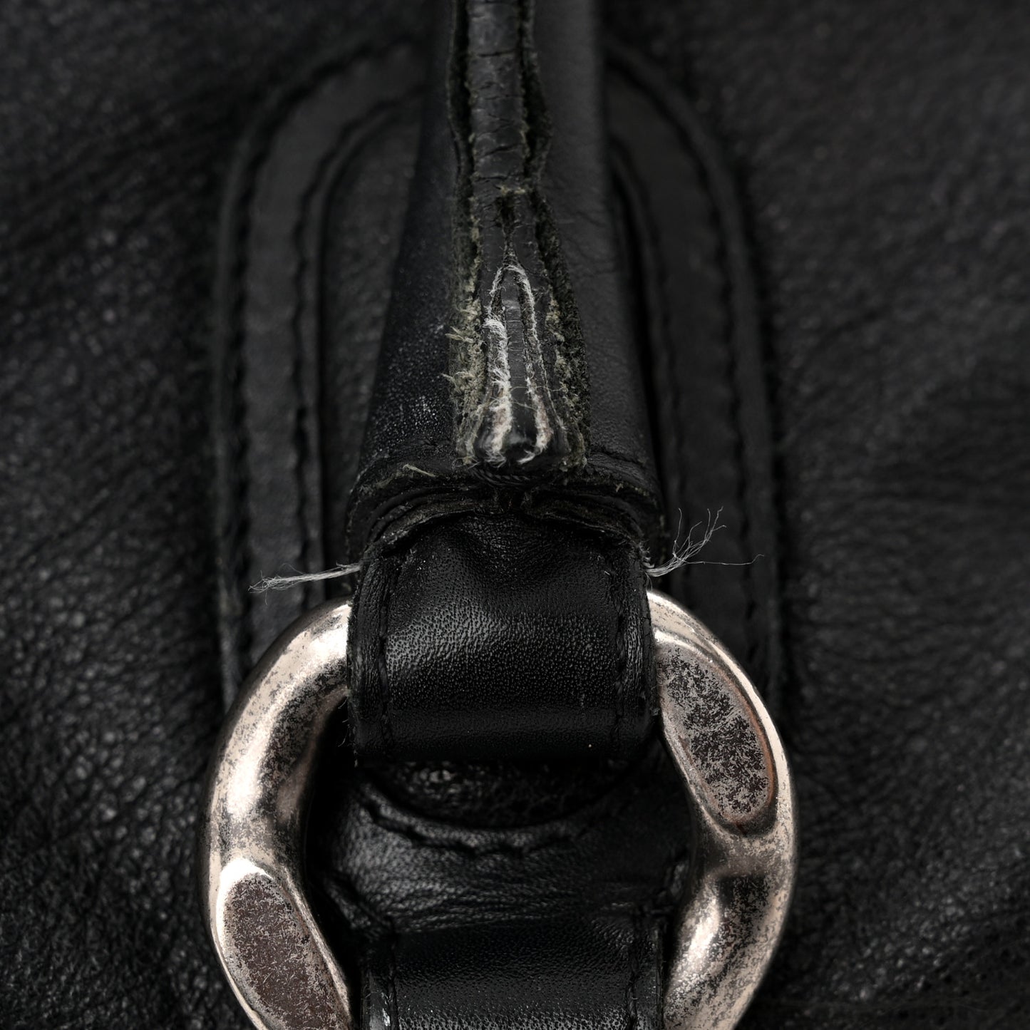 Washed Calfskin Tote Black