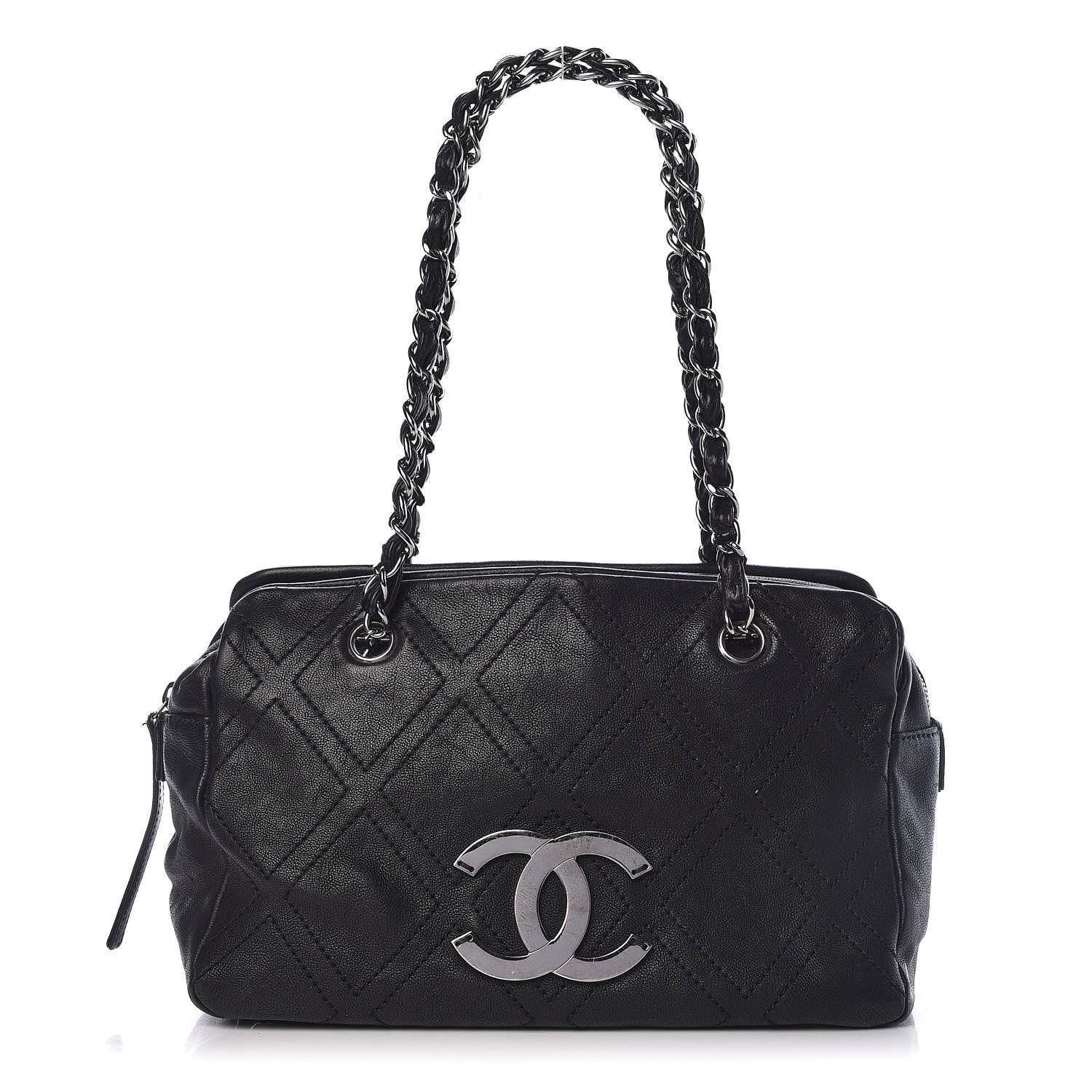 Chanel Calfskin Diamond Stitch Tote Black 1 of 12