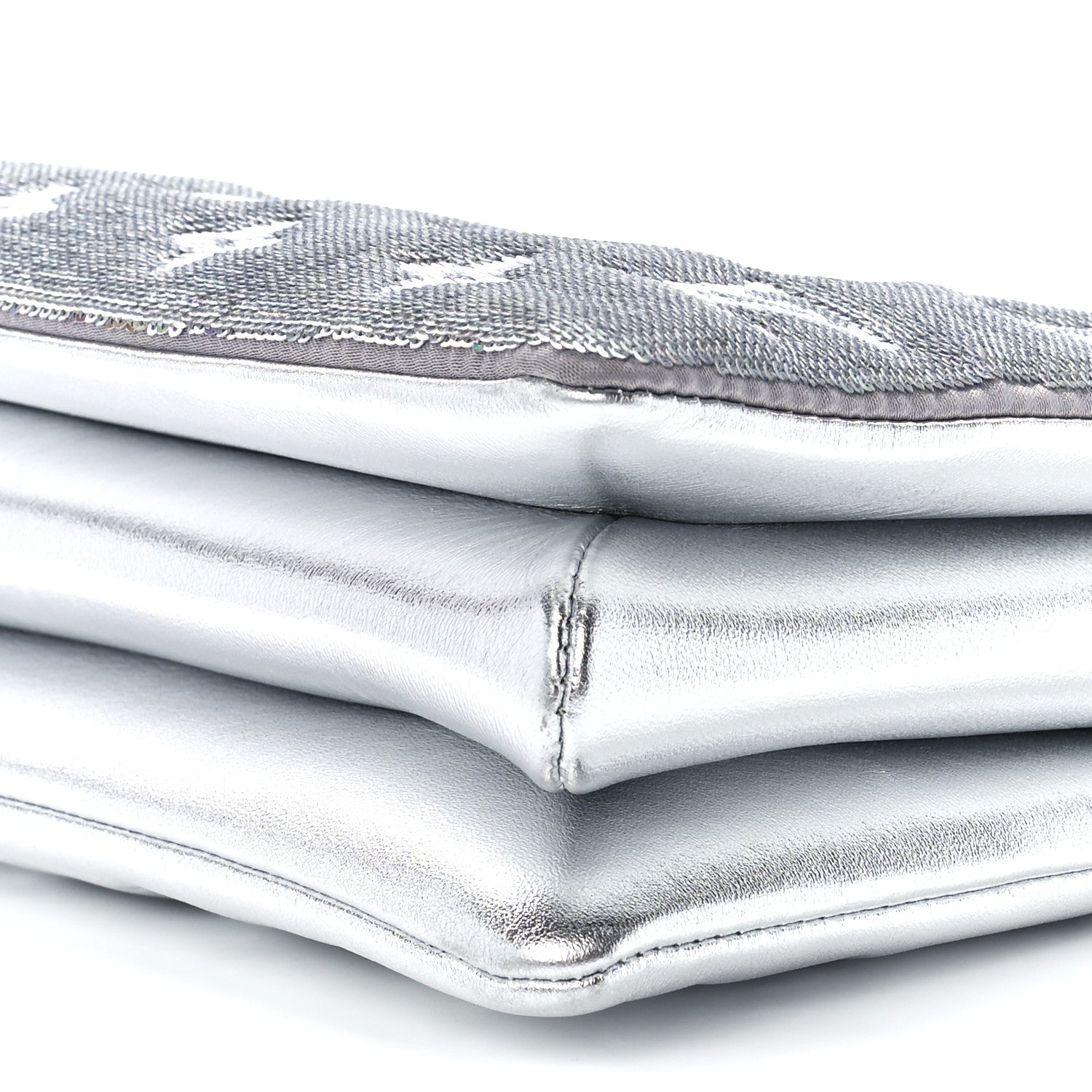 Louis Vuitton Satin Sequin Embroidered Monogram Coussin BB Silver 10 of 10