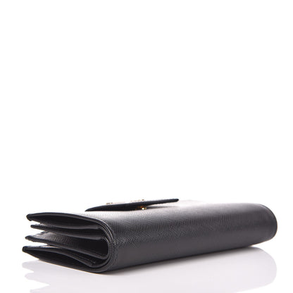 Prada Saffiano Metal Medium Wallet Black 4 of 7