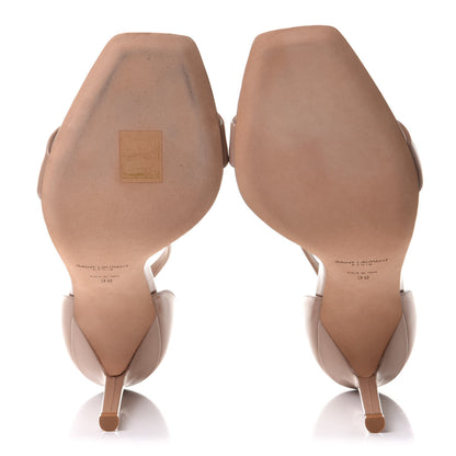 Saint Laurent Patent Calfskin Amber 105 Ankle Strap Sandals 38 Beige 5 of 9