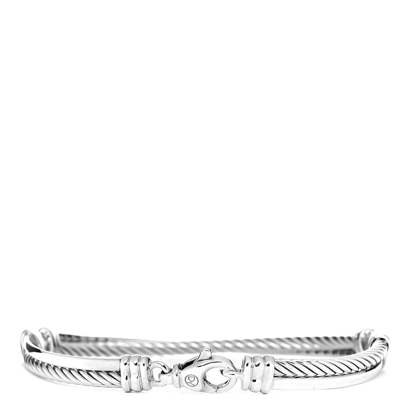 Sterling Silver Diamond 3mm Crossover Bracelet