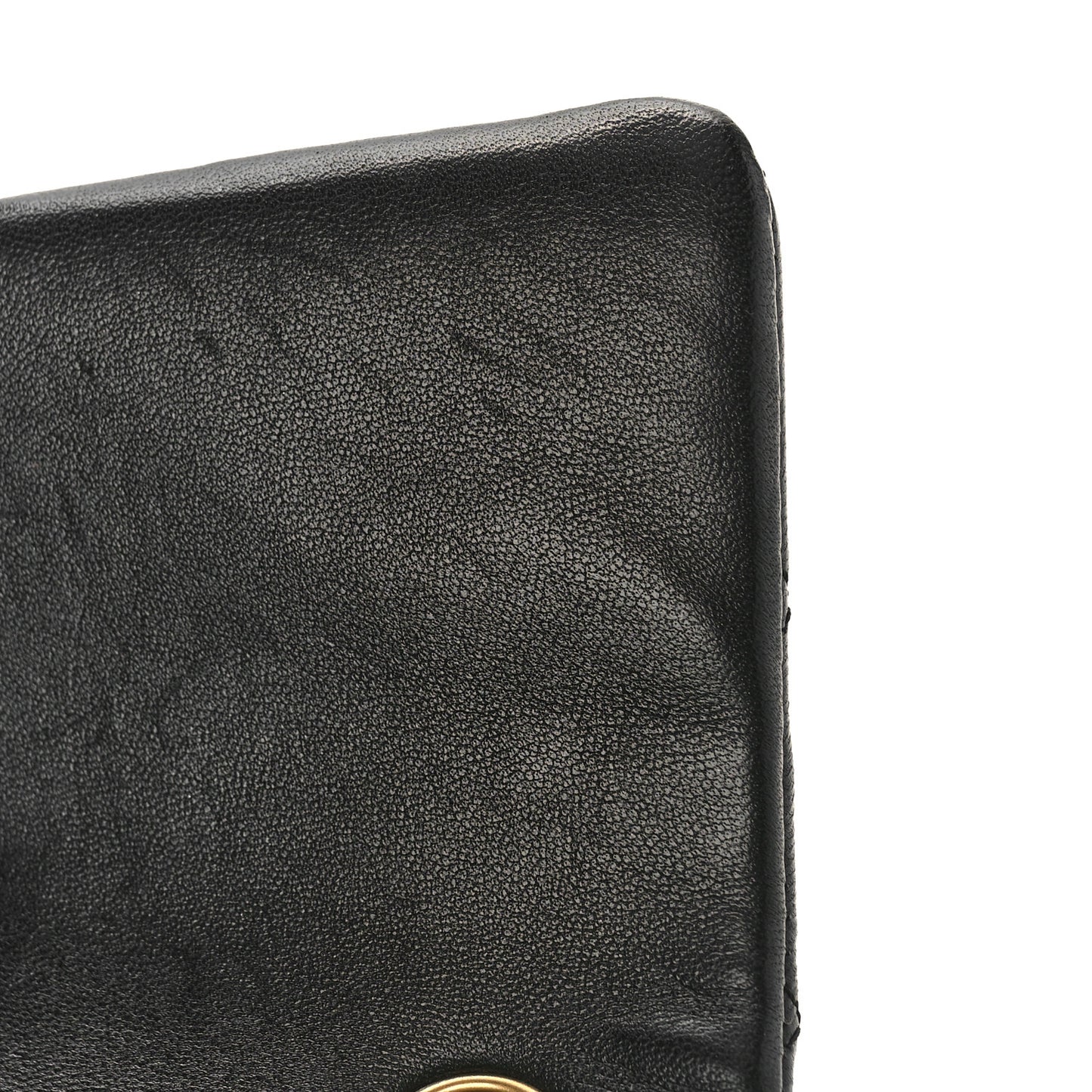 Lambskin Quilted Studded Mini Rectangular Flap Black