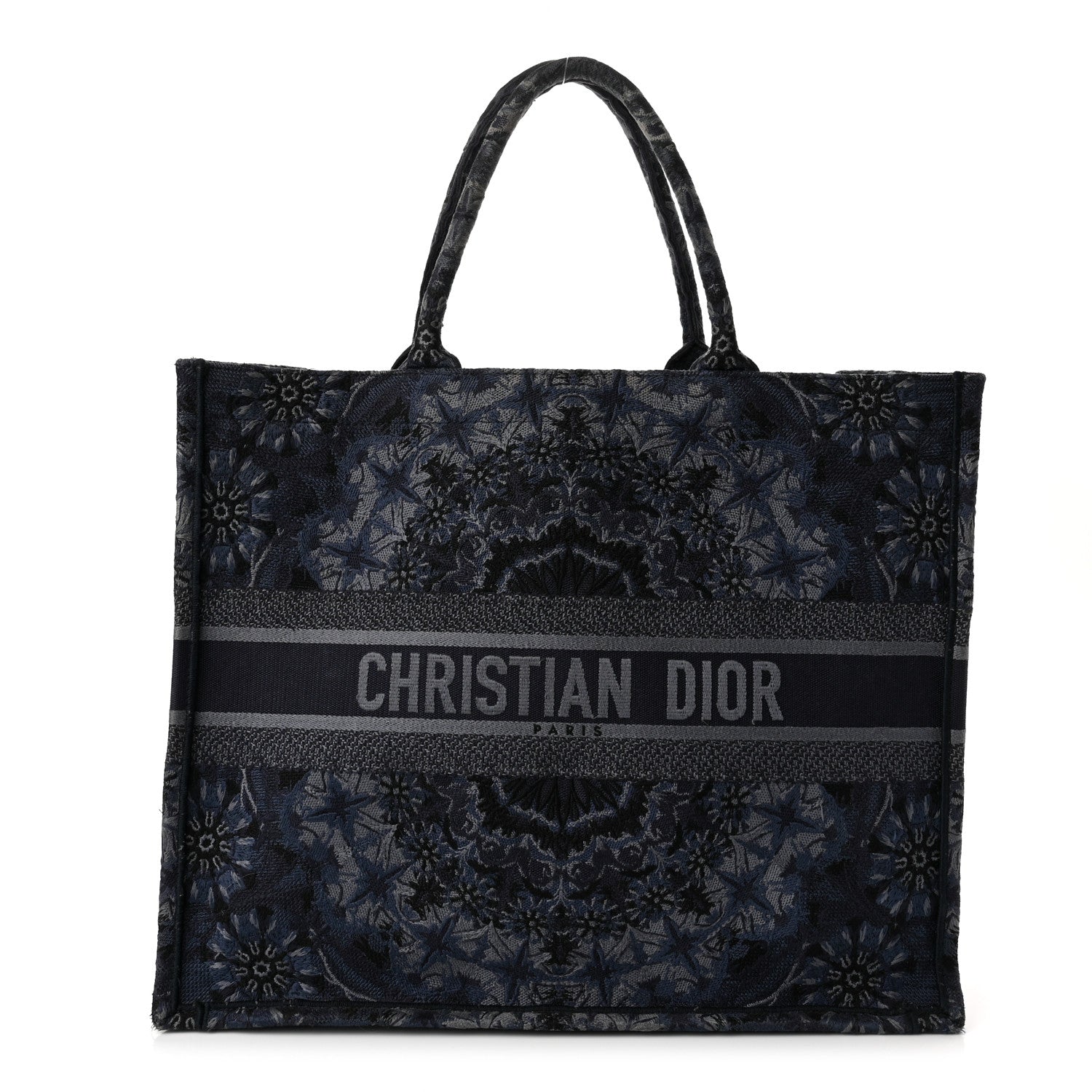 Christian Dior Canvas Embroidered Large KaleiDioroscopic Book Tote Blue 1 of 10