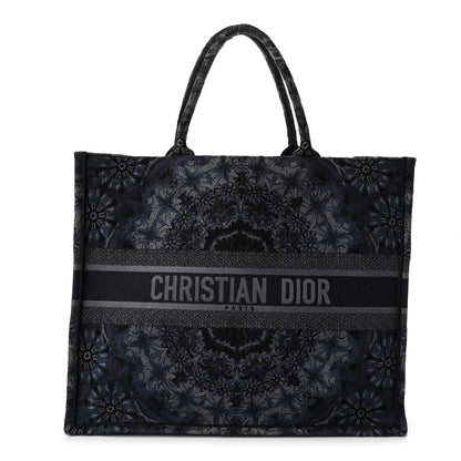 Christian Dior Canvas Embroidered Large KaleiDioroscopic Book Tote Blue 1 of 10