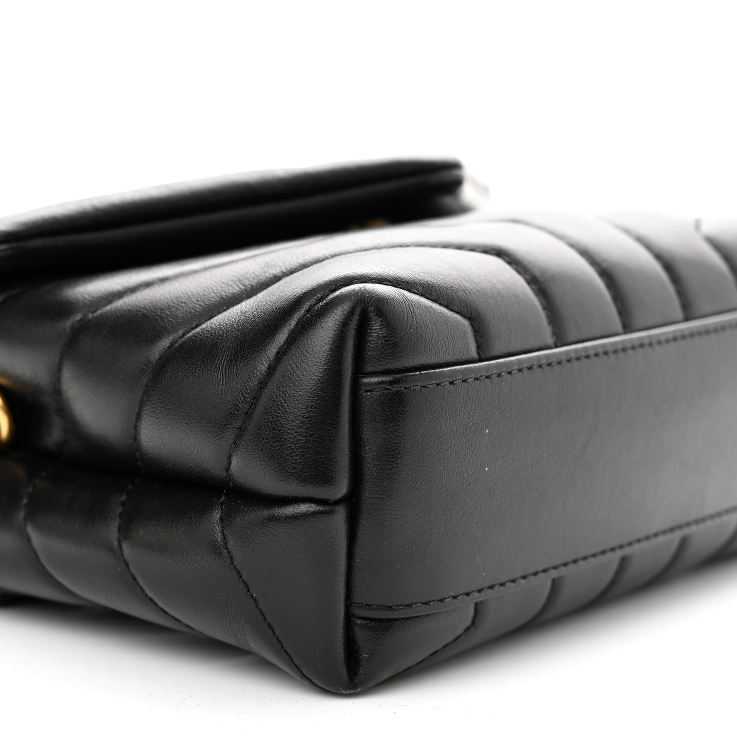 Calfskin Y Quilted Monogram Toy Loulou Crossbody Bag Black