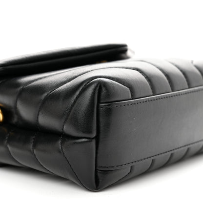 Saint Laurent Calfskin Y Quilted Monogram Toy Loulou Crossbody Bag Black 10 of 15