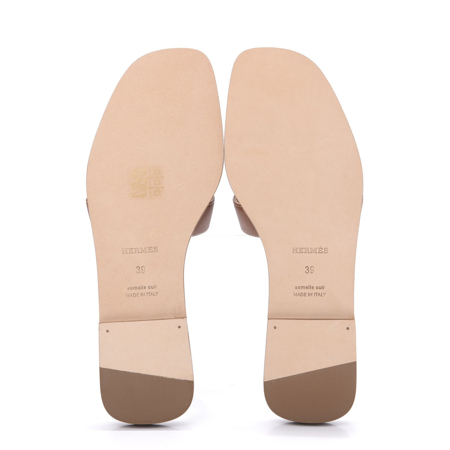 Box Calfskin Oran Sandals 39 Gold