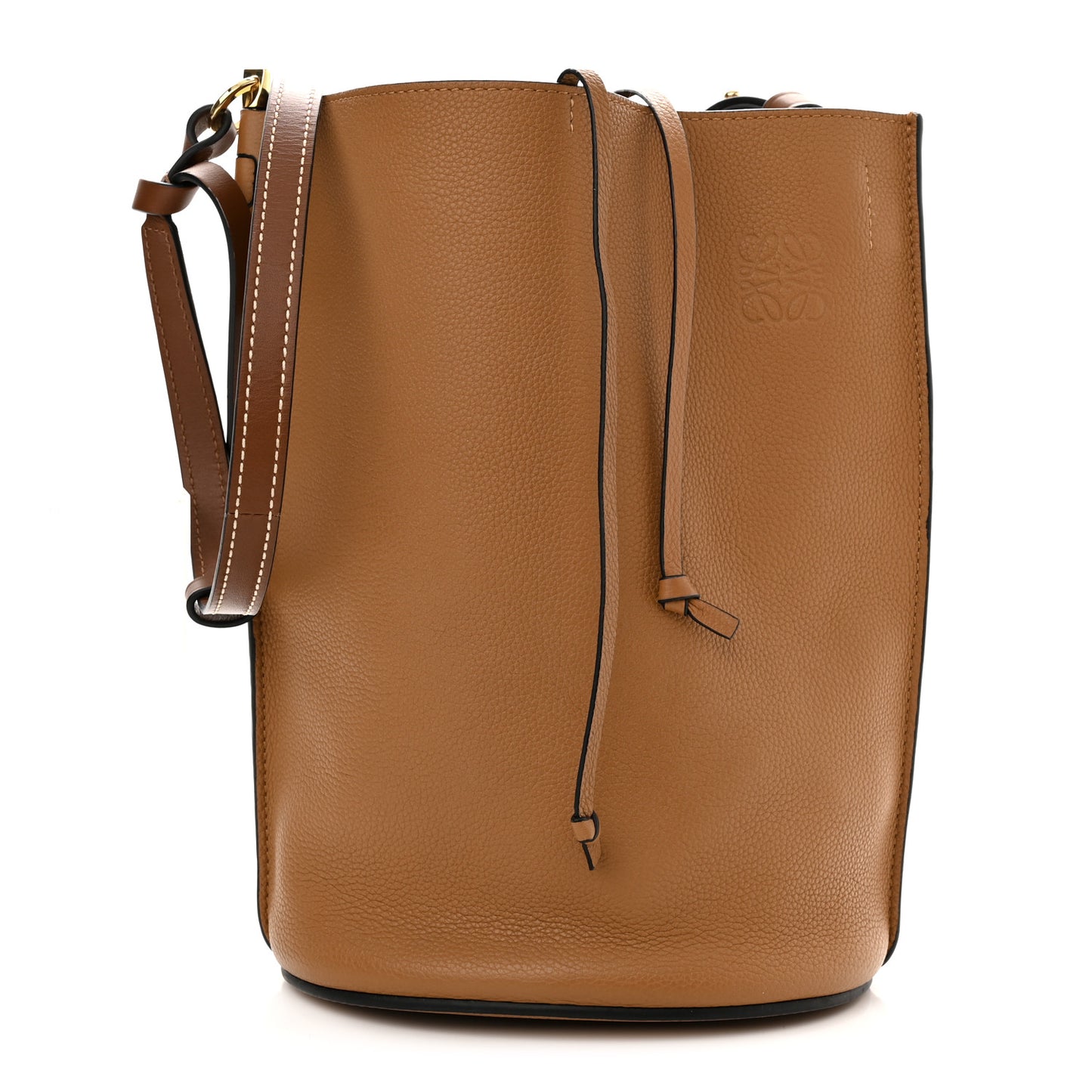 Calfskin Gate Bucket Bag Light Caramel