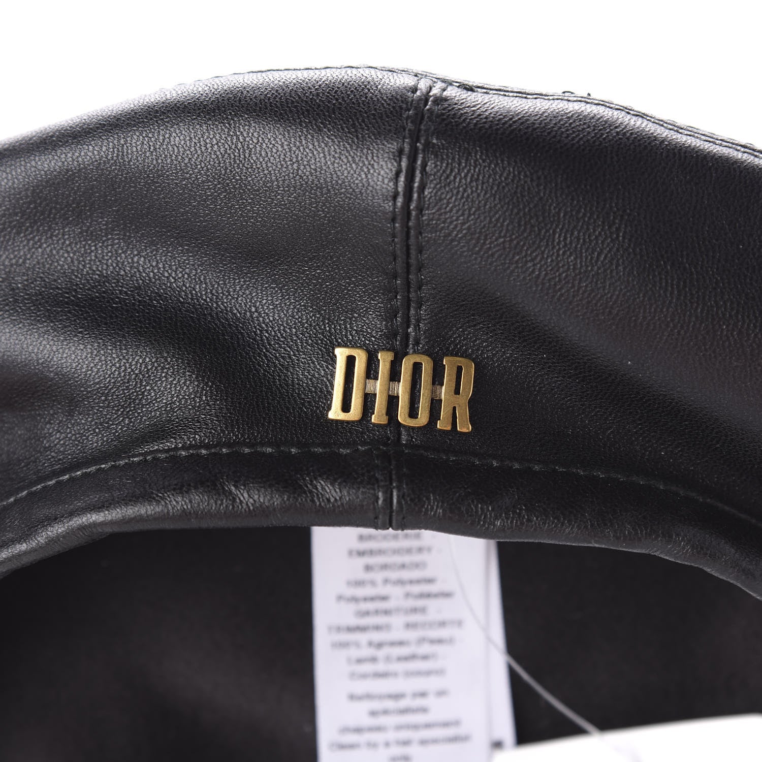 Christian Dior Lambskin D-Dream Beret 57 Black 6 of 6