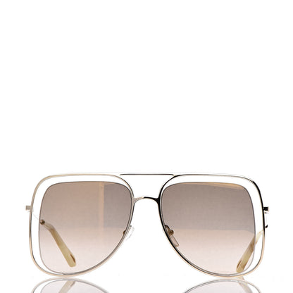 Chloe Poppy Aviator Sunglasses CE 130S Gold Havana 2 of 7