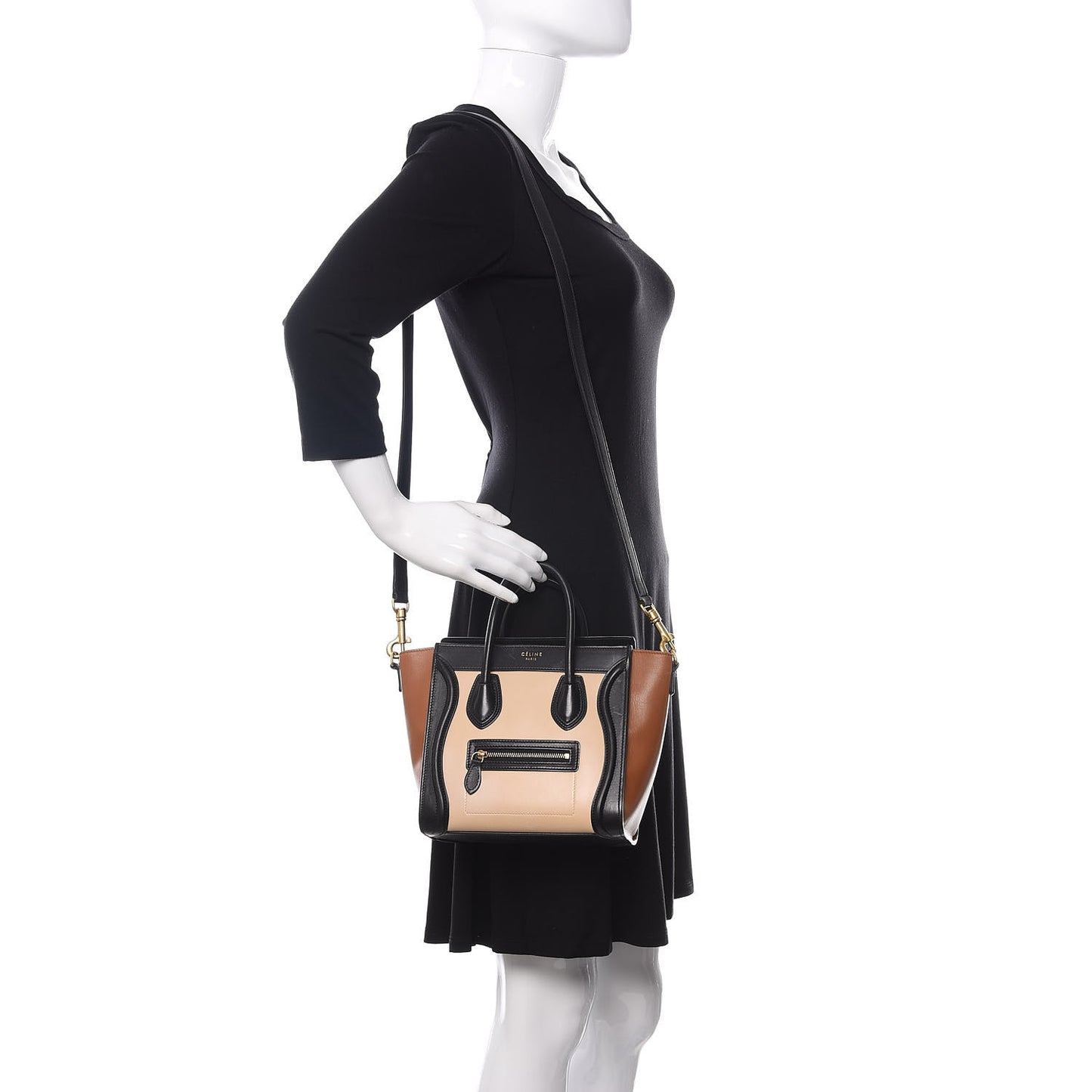 Satin Calfskin Nano Tri-Color Luggage Seashell
