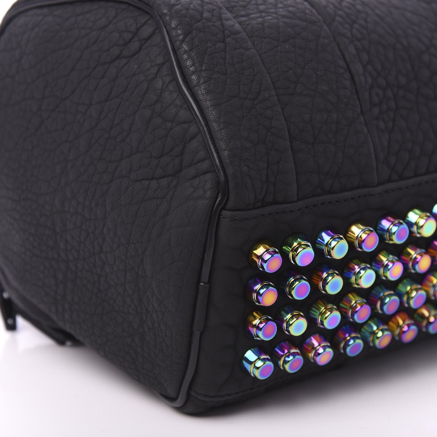Pebbled Lambskin Rockie Black Iridescent Hardware