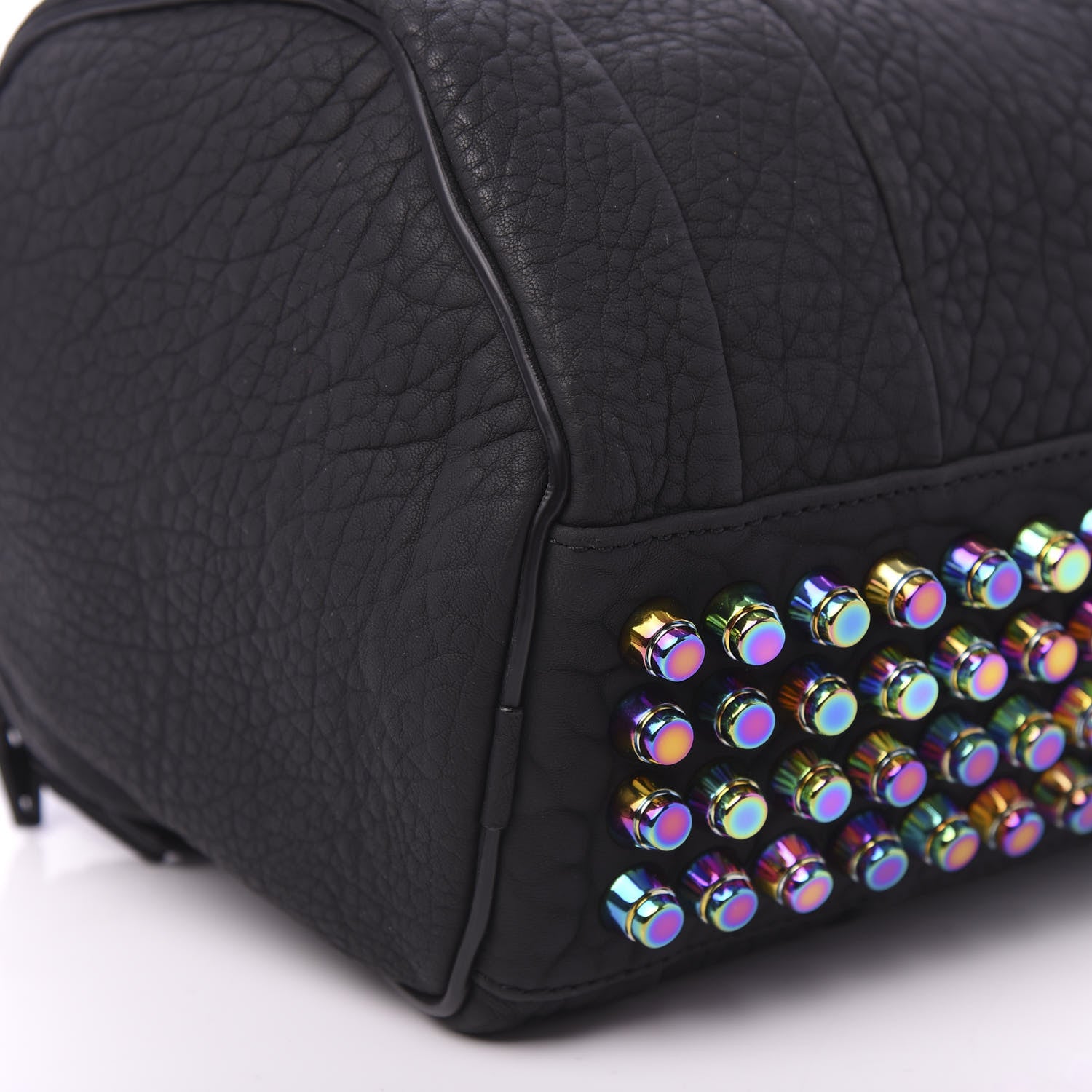 Alexander Wang Pebbled Lambskin Rockie Black Iridescent Hardware 6 of 10