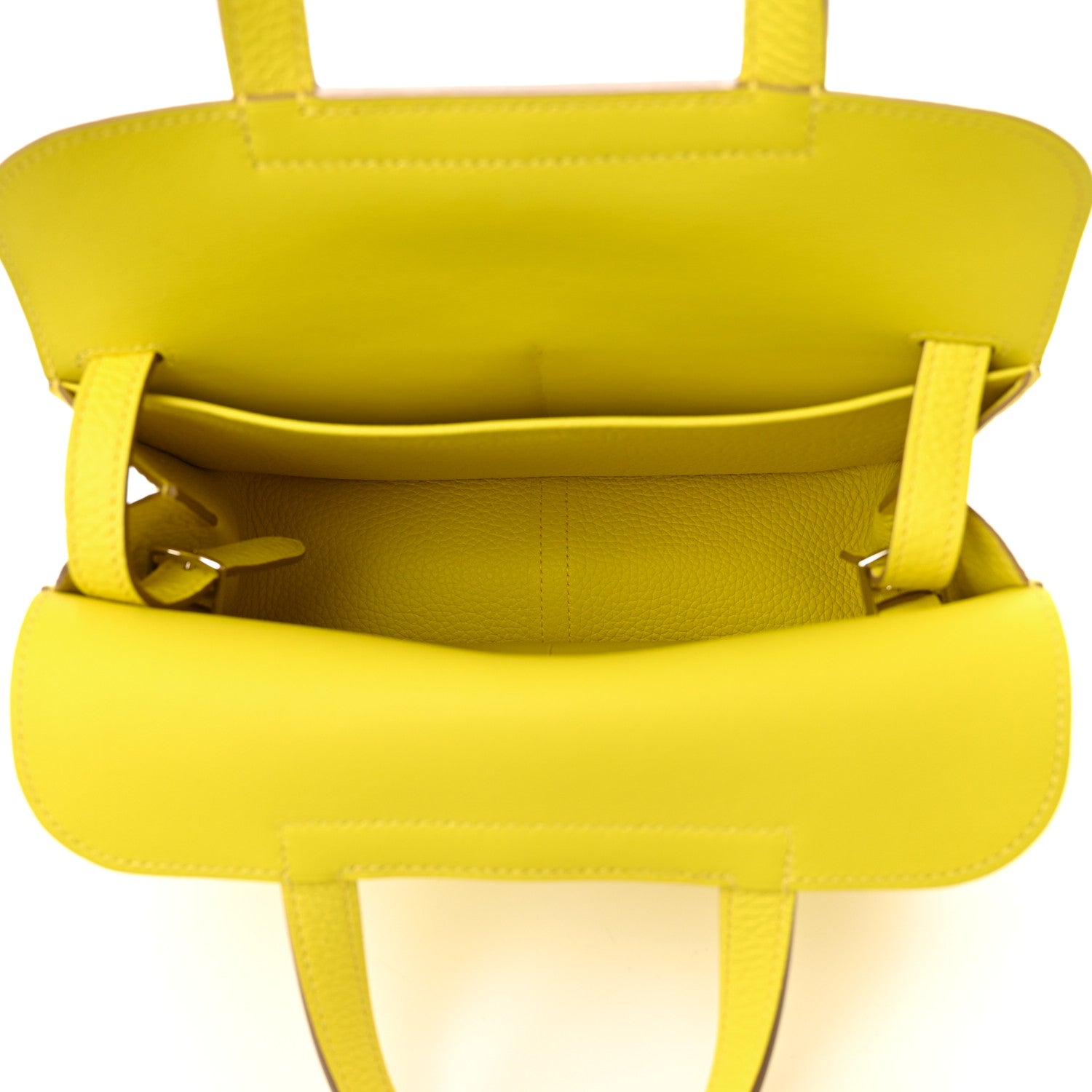 Hermes Taurillon Clemence Halzan 25 Lime 5 of 11