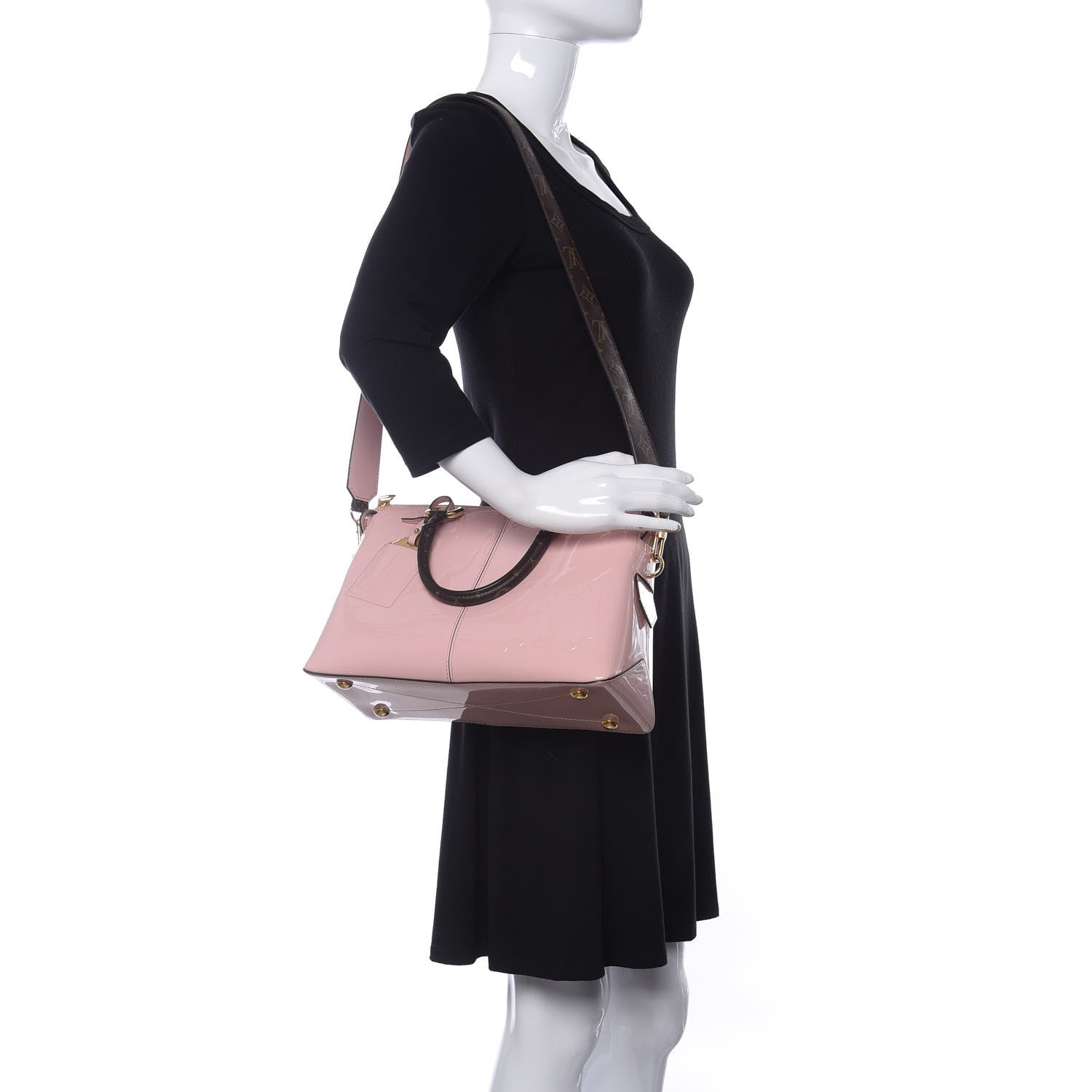 Louis Vuitton Patent Calfskin Miroir Tote Rose Ballerine 2 of 9