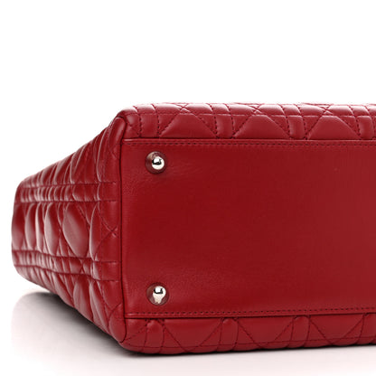 Christian Dior Lambskin Cannage Large Lady Dior Red 9 of 18