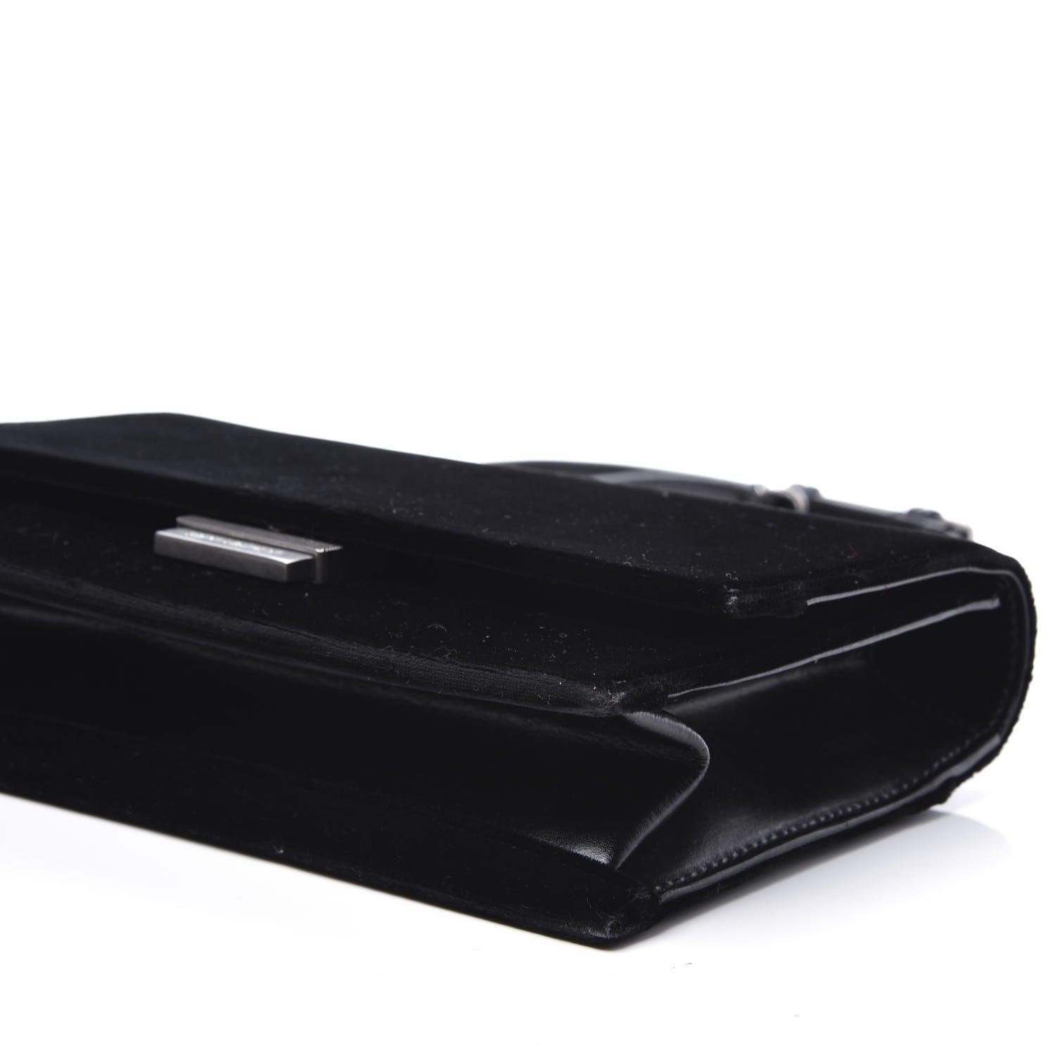 Saint Laurent Velvet Chain Wallet Black 6 of 10