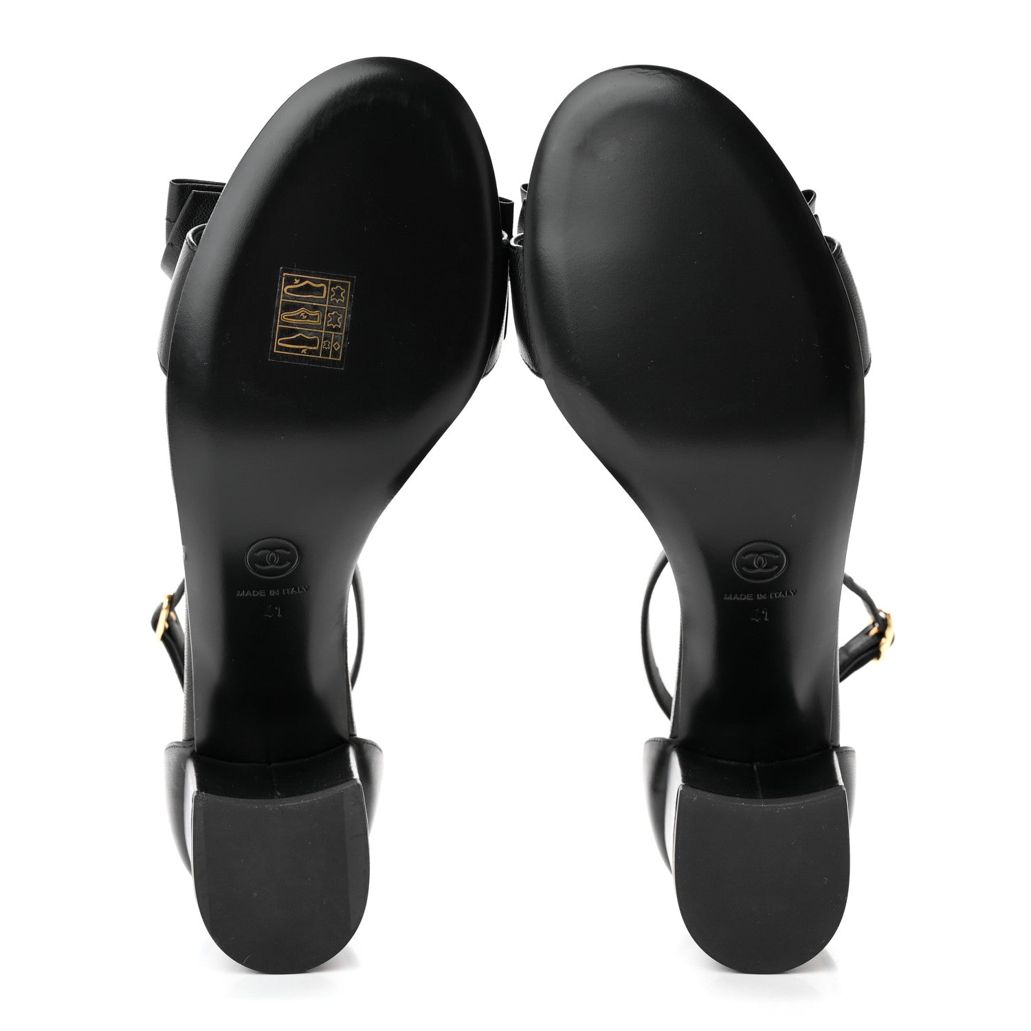 Chanel Lambskin CC Bow Sandals 41 Black 5 of 14