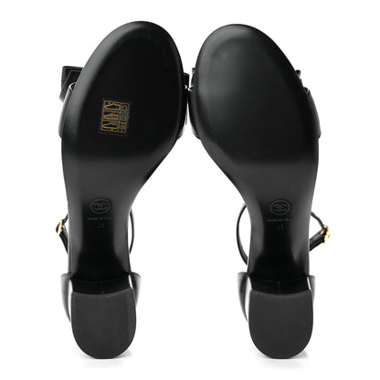 Chanel Lambskin CC Bow Sandals 41 Black 5 of 14