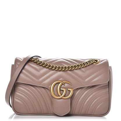 Gucci Calfskin Matelasse Small GG Marmont Shoulder Bag Porcelain Rose 1 of 7
