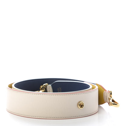 Fendi Vitello Dolce Tri-Color Buttoned Strap You Camelia Blue Sunflower 2 of 5