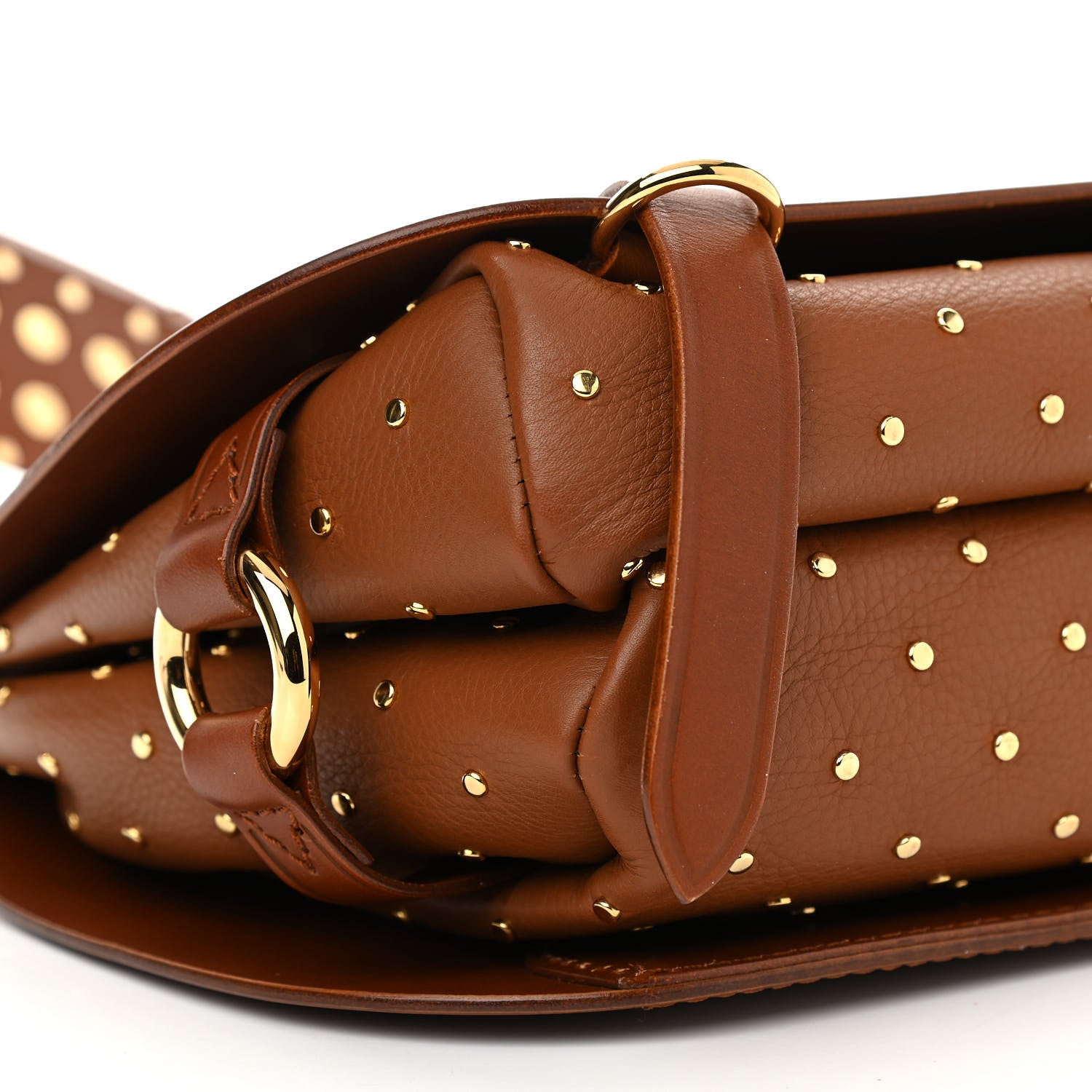 Burberry Calfskin Studded Bridle Satchel Tan 10 of 11