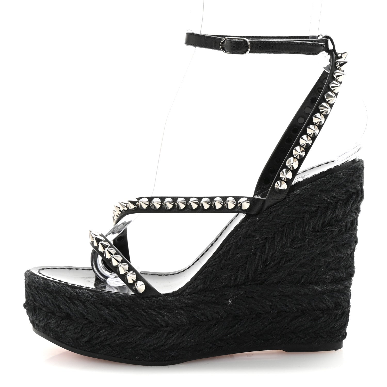Christian Louboutin Patent Mafaldina 120 Wedge Sandals 37 Black 1 of 8