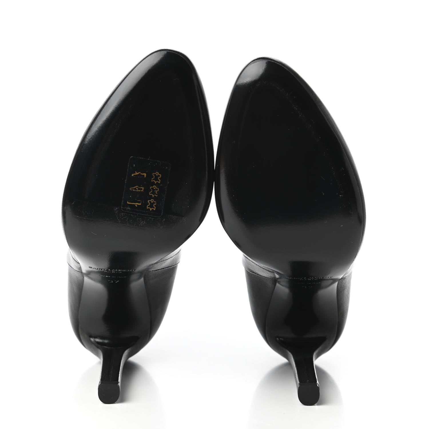 Saint Laurent Nappa Mica Buckle Ankle Booties 37 Black 5 of 9