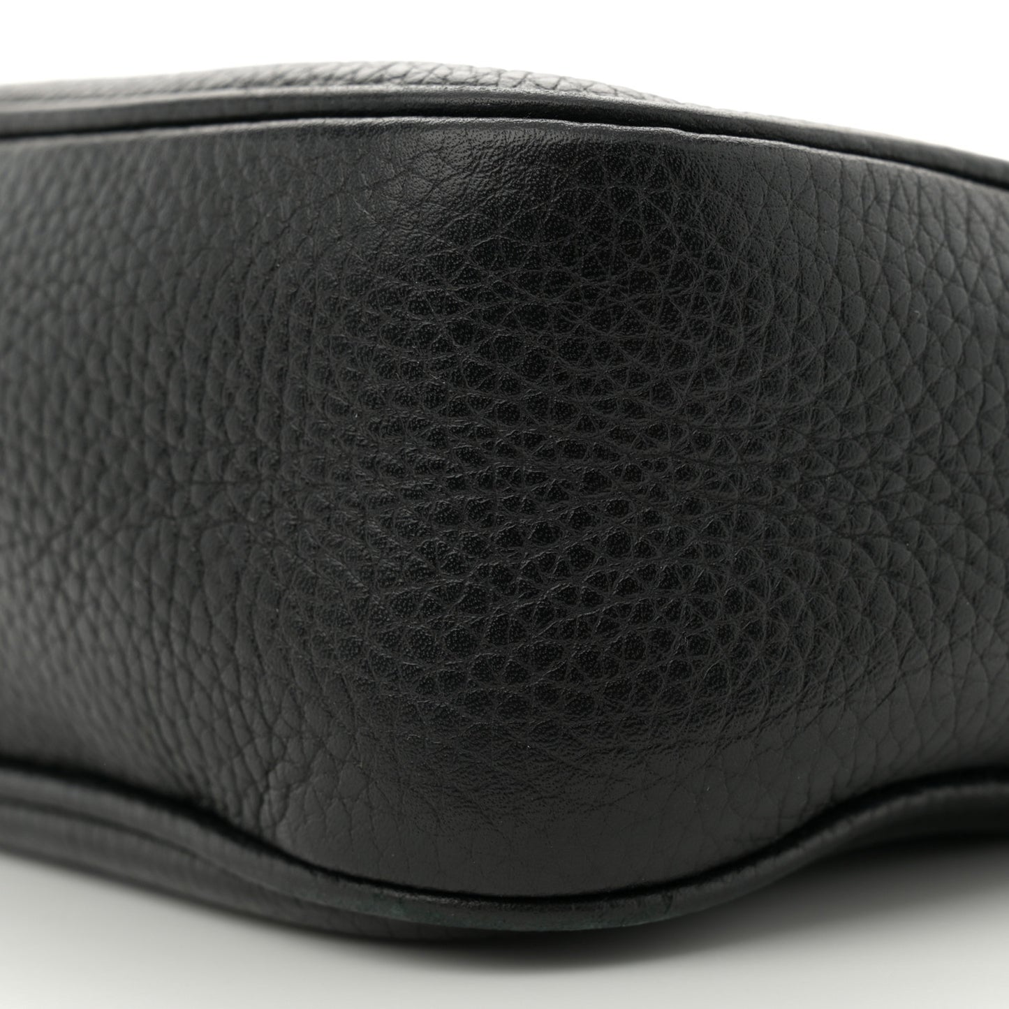 Pebbled Calfskin Small Soho Disco Bag Black
