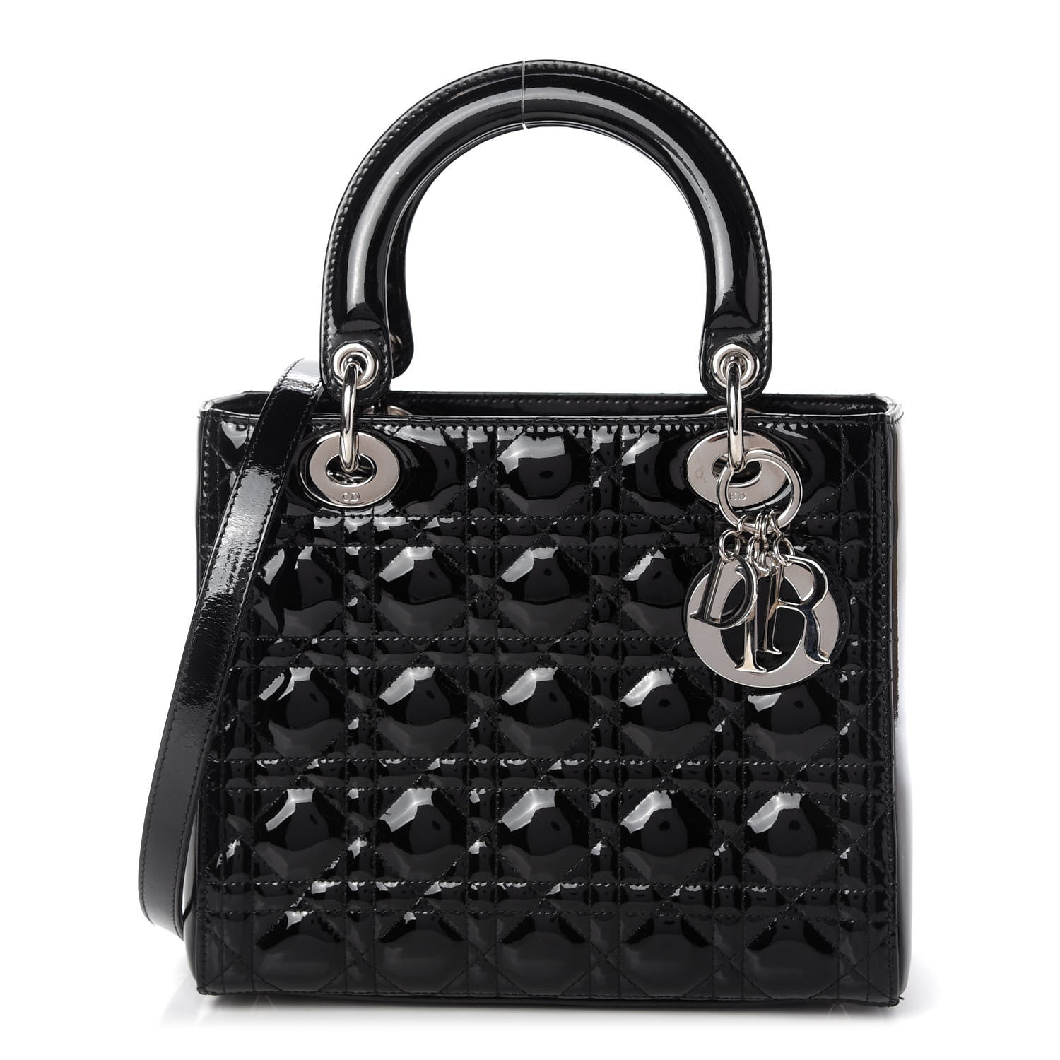 Christian Dior Patent Cannage Medium Lady Dior Black 1 of 10