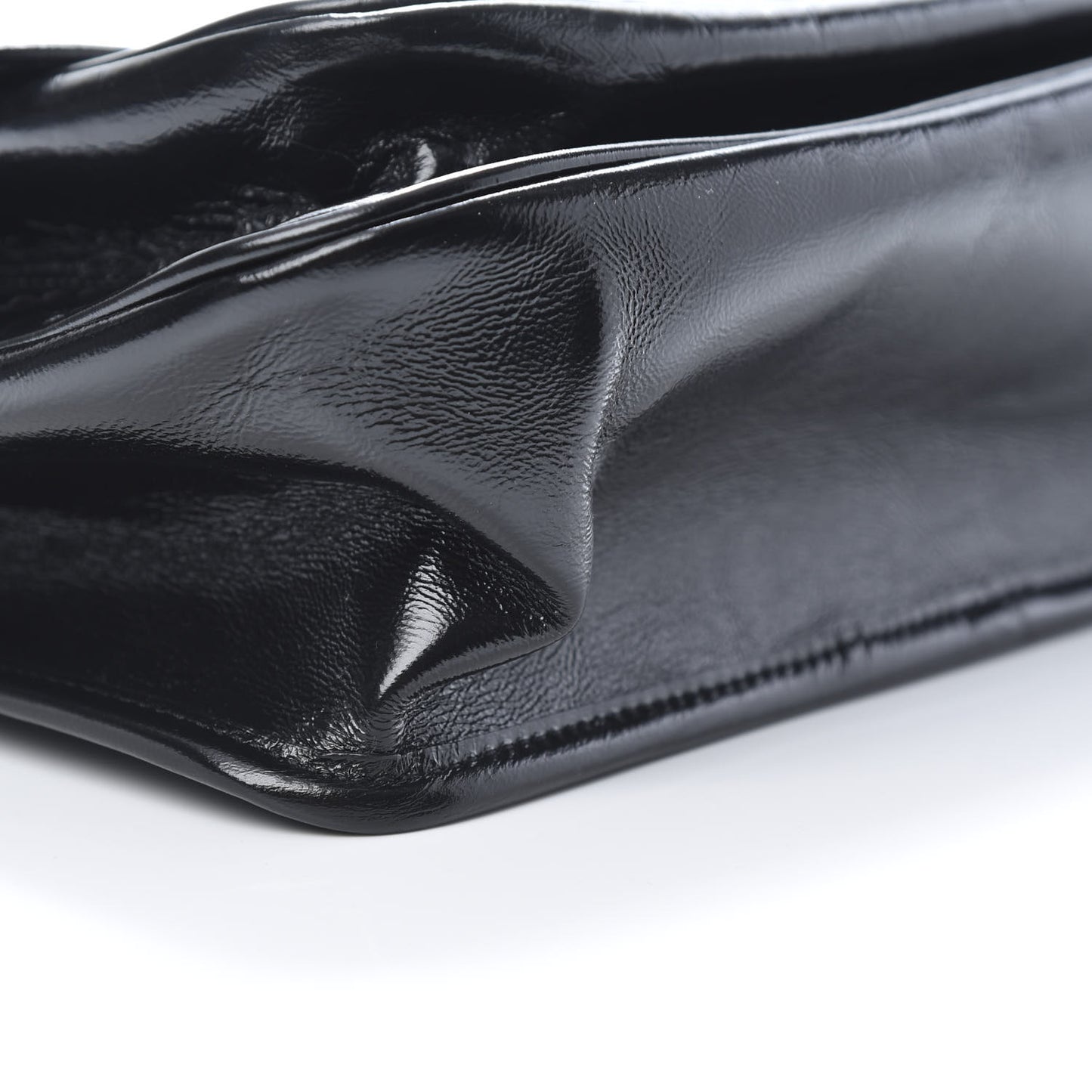 Crinkled Calfskin Matelasse Monogram Medium Niki Chain Satchel Black