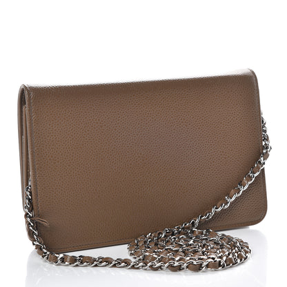 Chanel Caviar Timeless CC Wallet On Chain WOC Brown 3 of 13