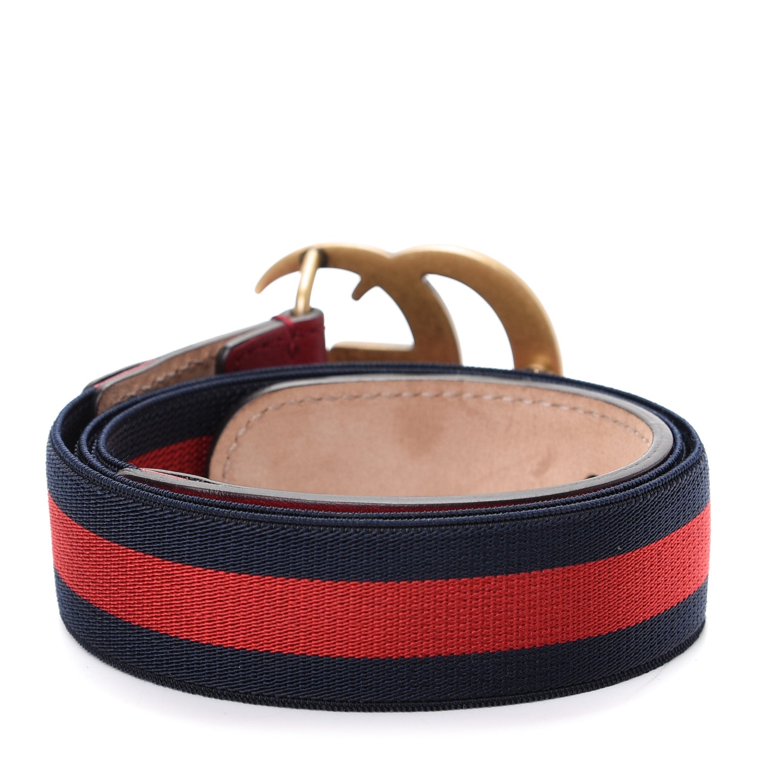 Gucci Calfskin Nylon Double G Web Kids Belt L Red 2 of 5
