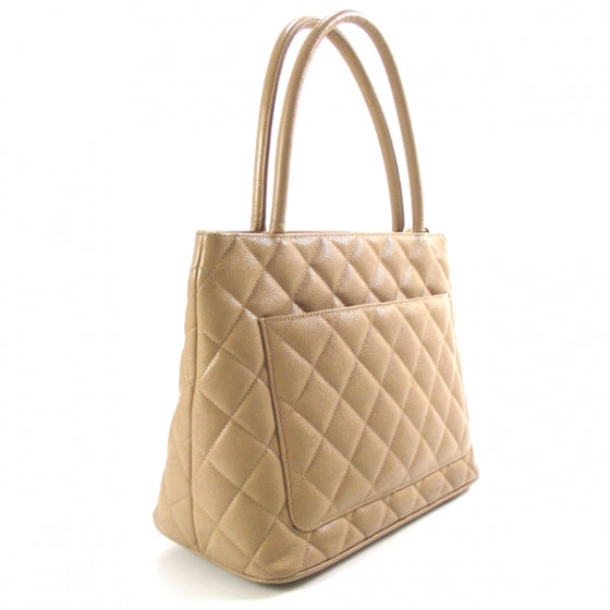 Chanel Caviar Quilted Medallion Tote Beige 3 of 11