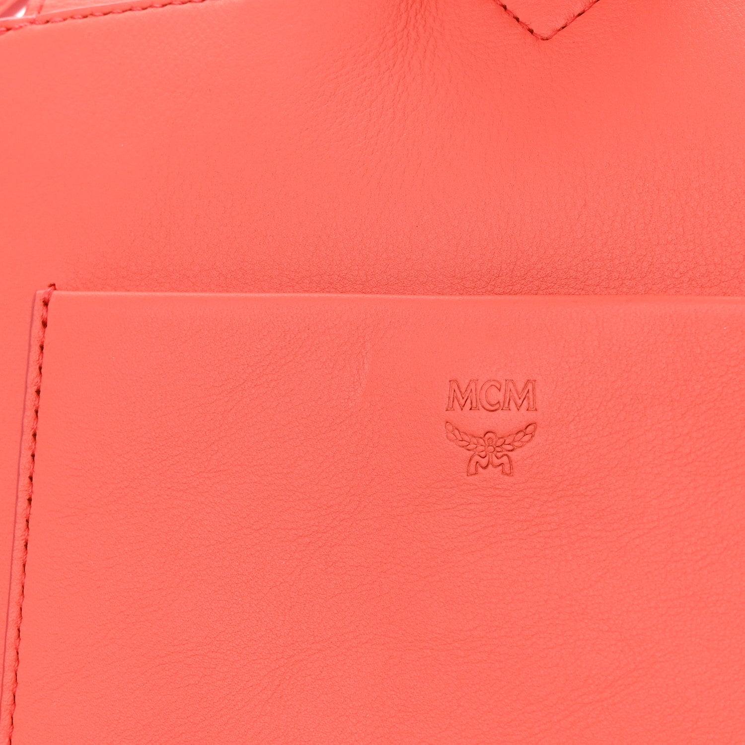 MCM Calfskin Ottomar Monogram Essential Small Backpack Hot Coral 13 of 19