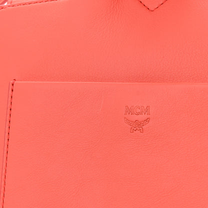 MCM Calfskin Ottomar Monogram Essential Small Backpack Hot Coral 13 of 19