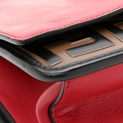 Fendi Vitello Century F is Fendi Bi-Color FF 1974 Embossed Small Kan I Shoulder Bag Fragola Maya Black 11 of 13