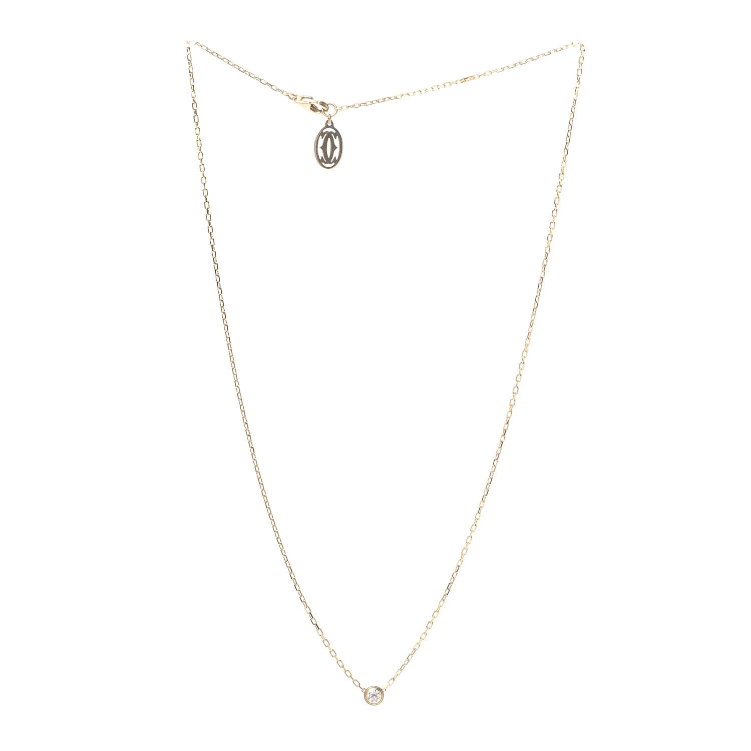 Cartier 18K Yellow Gold Diamond SM D'Amour Pendant Necklace 3 of 6
