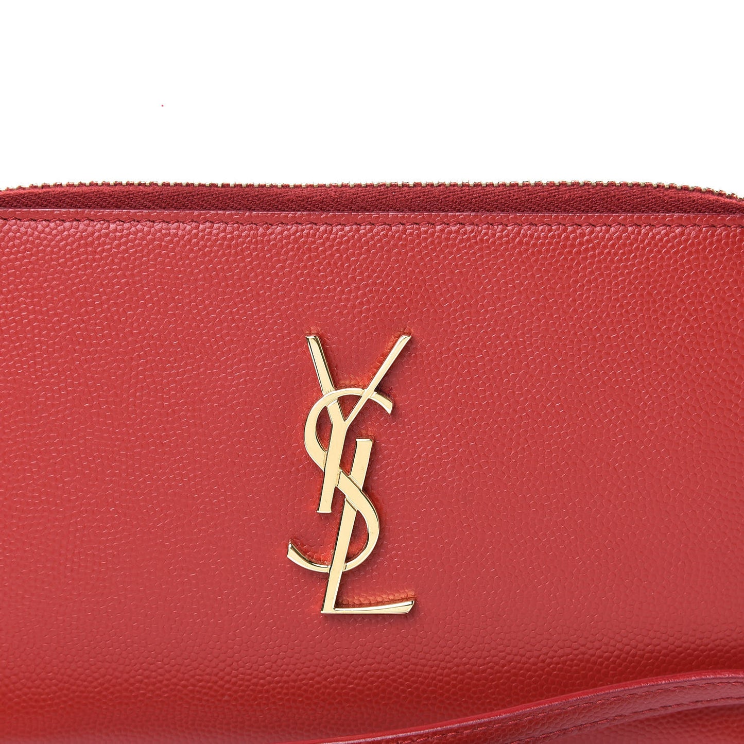 Grain De Poudre Monogram Smartphone Zip Around Wristlet Wallet Red