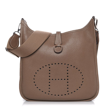Hermes Taurillon Clemence Evelyne III PM Etoupe 1 of 14