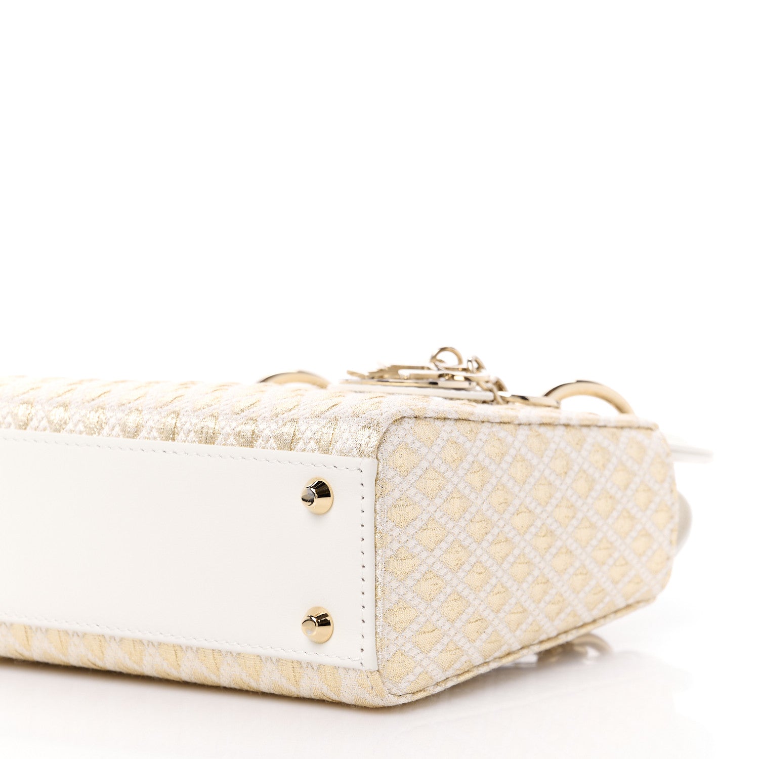 Christian Dior Metallic Jacquard Diamond Quilted Mini Lady Dior Gold 12 of 13