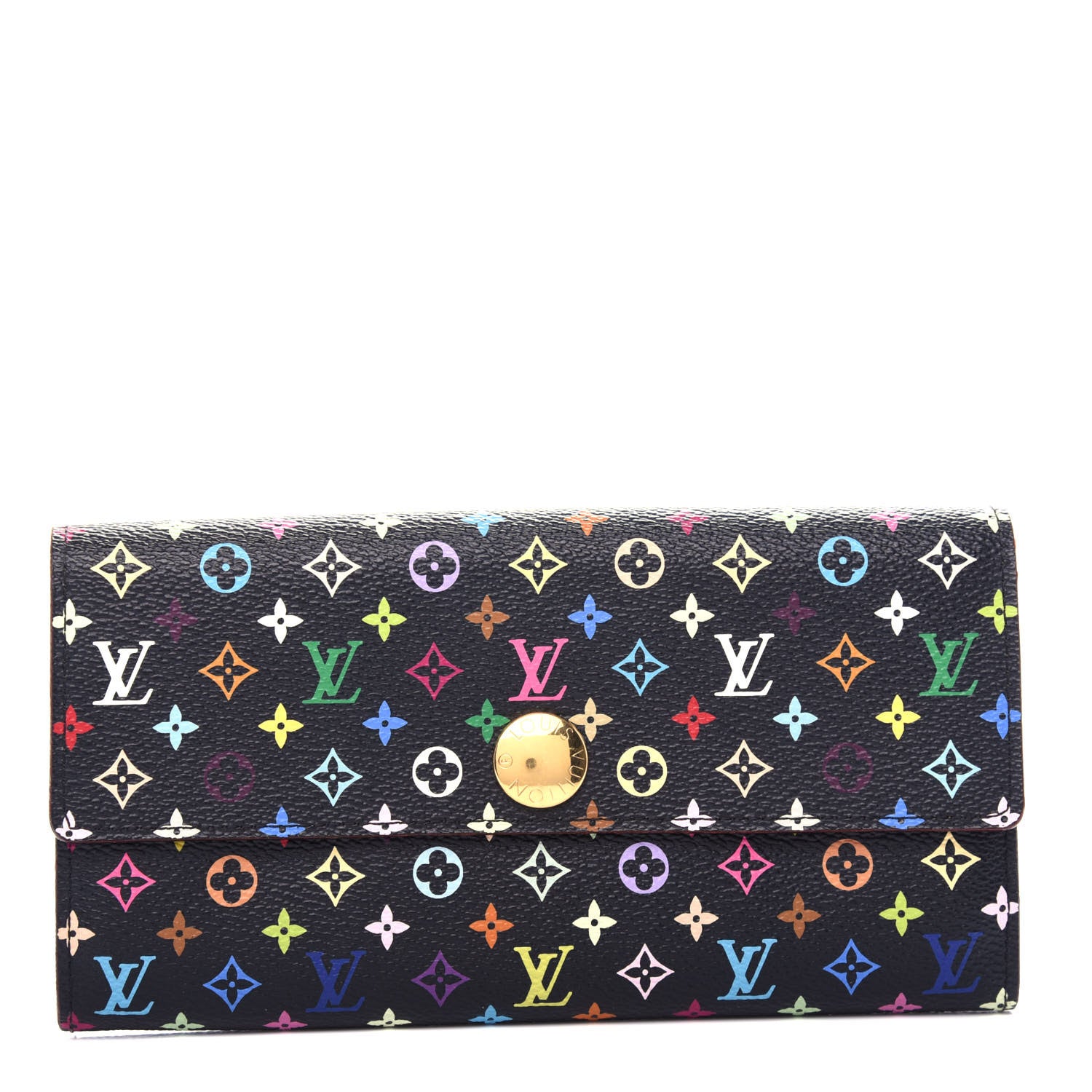 Louis Vuitton Monogram Multicolor Sarah Wallet Black Violet 1 of 7