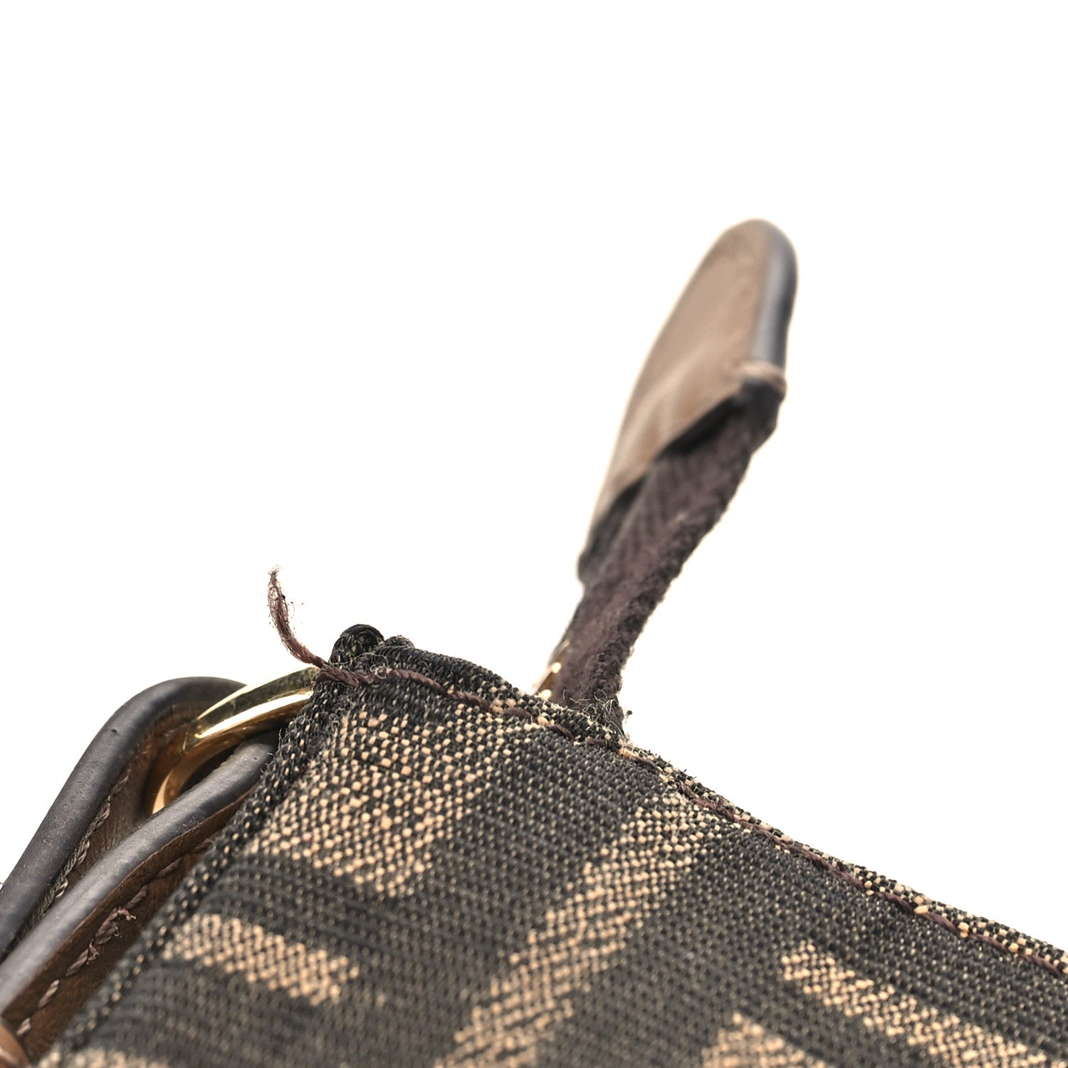 Fendi Fabric Jacquard Vitello Grace FF 1974 Baguette Pouch Tobacco Moro Sand 12 of 12