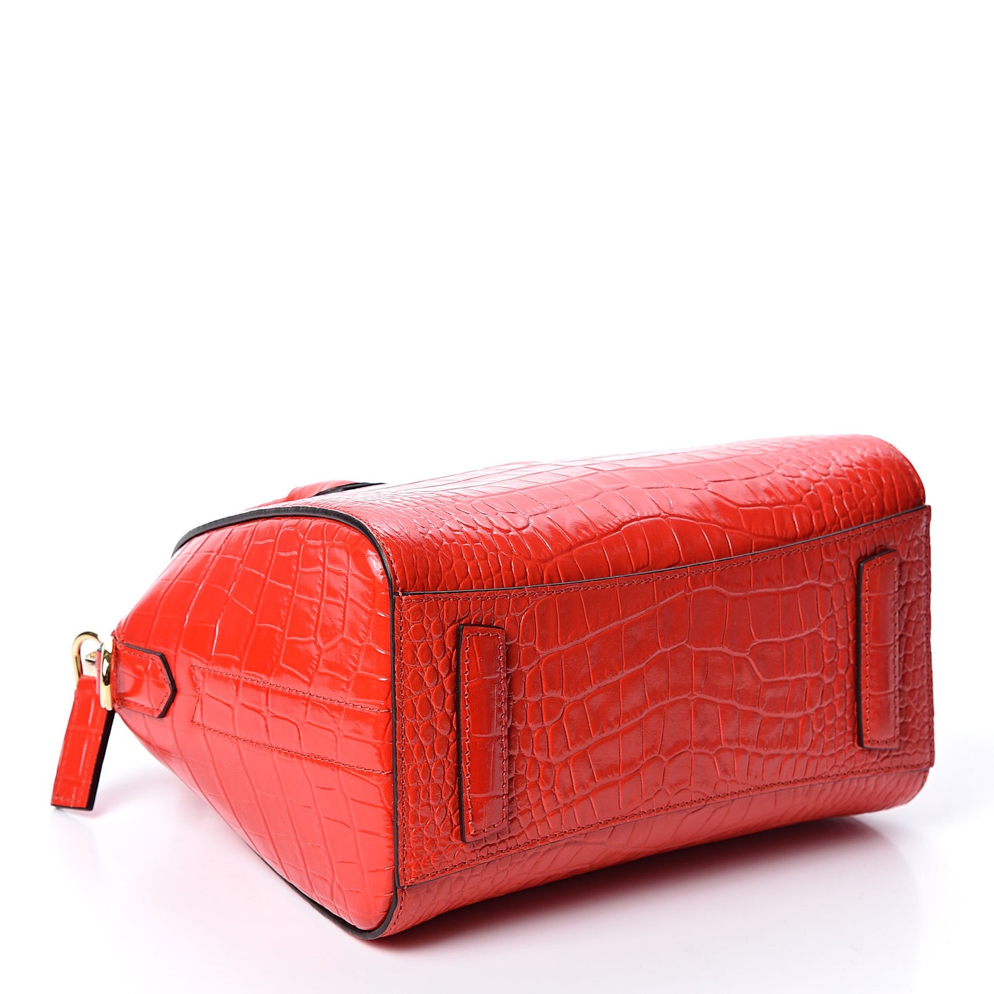 Calfskin Crocodile Embossed Mini Antigona Red