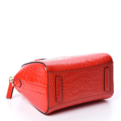Givenchy Calfskin Crocodile Embossed Mini Antigona Red 3 of 9
