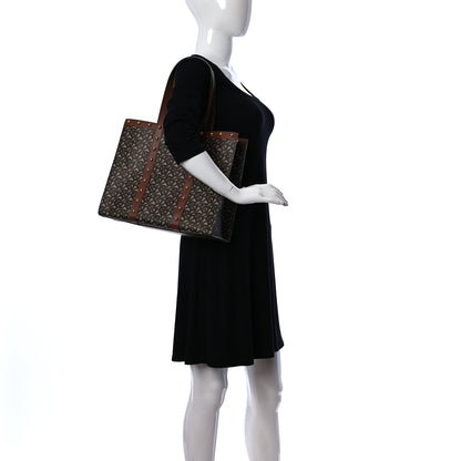 Burberry E-Canvas Monogram Studded Book Tote Bridle Brown 2 of 12