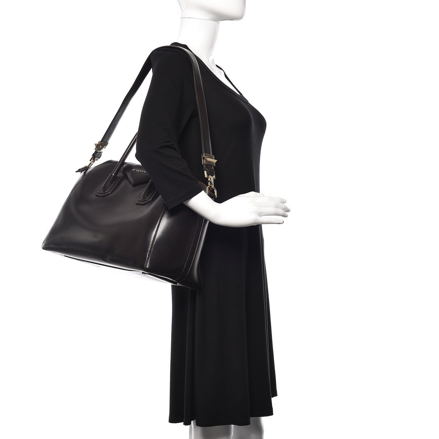 Givenchy Shiny Lord Calfskin Medium Antigona Dark Brown 2 of 12