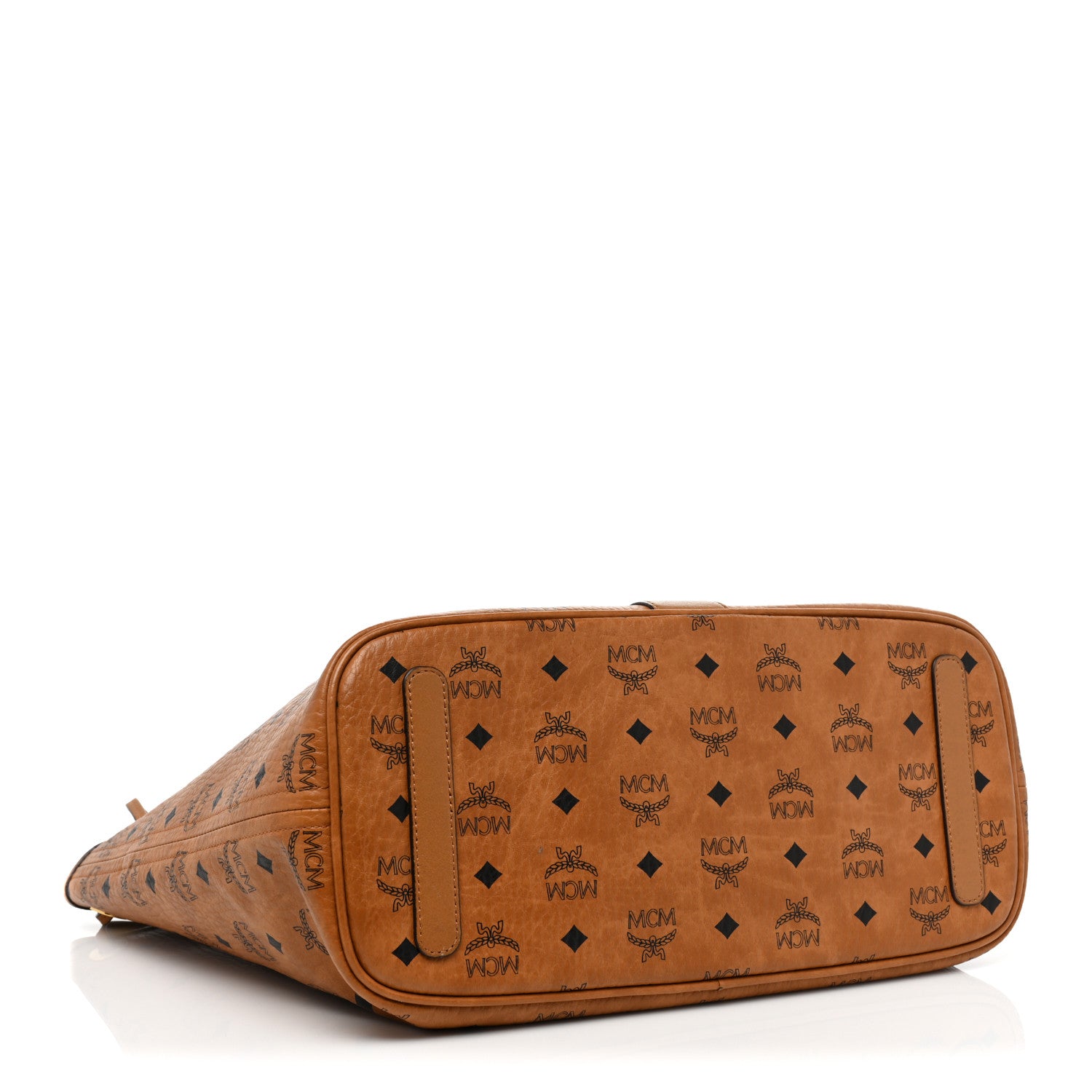 MCM Visetos Medium Liz Reversible Shopper Tote Cognac 7 of 23