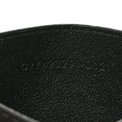 Saint Laurent Grain De Poudre Matelasse Chevron Monogram Credit Card Case Black 7 of 7